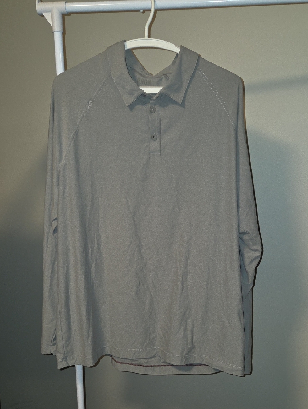RHONE Long-Sleeve Polo Shirt - Gray
